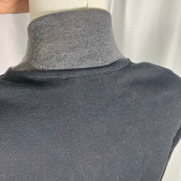 Alfani Black Zip Bomber Jacket Sweatshirt Small Cotton Knit Grey Pockets New - Picture 5 of 16